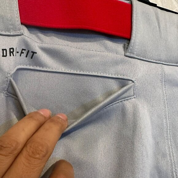 ✨Nike Size XL Big Kids Dri-fit Baseball Pants Gray With Red Belt✨ - Picture 5 of 8